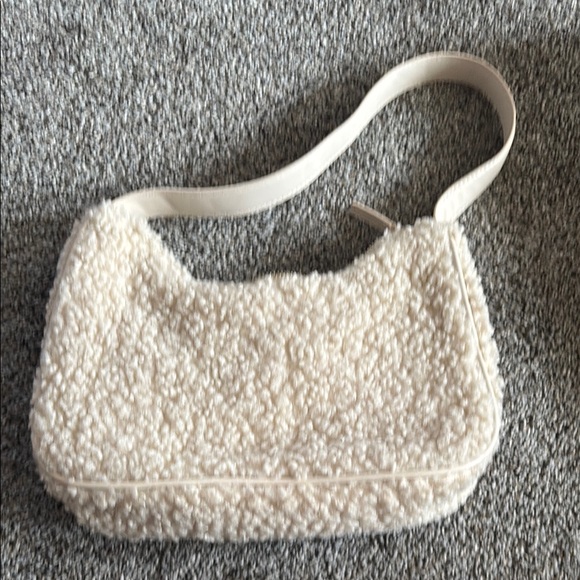 Cream Sherpa Shoulder Bag - Picture 3 of 4